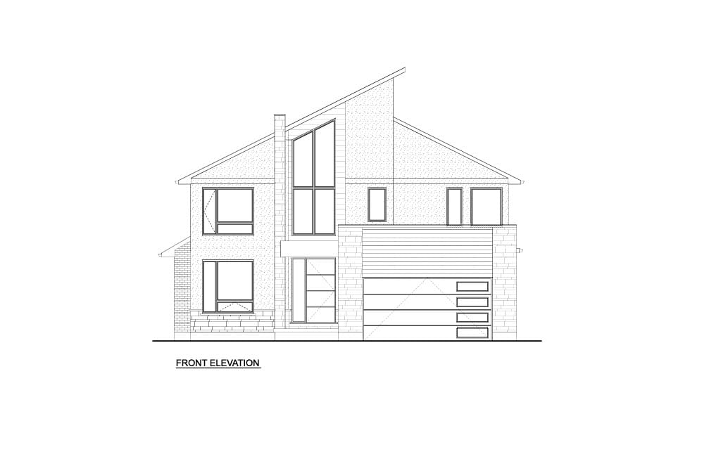 Custom Home 9 — Front Elevation plan