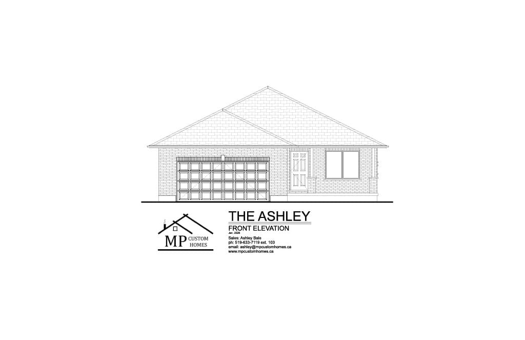 The Ashley — Front Elevation plan