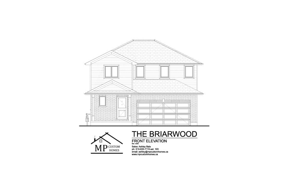 The Briarwood — Front Elevation plan