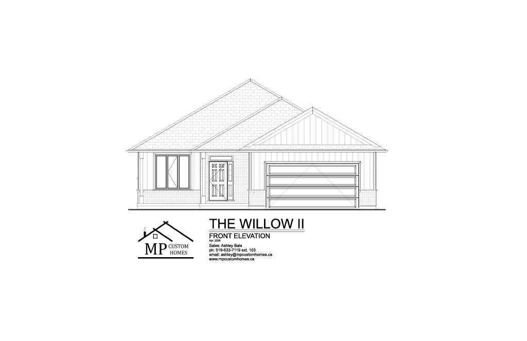 The Willow II — Front Elevation plan