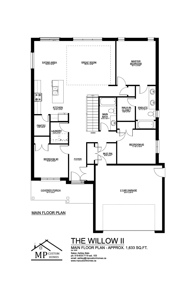 The Willow II — Main Floor plan