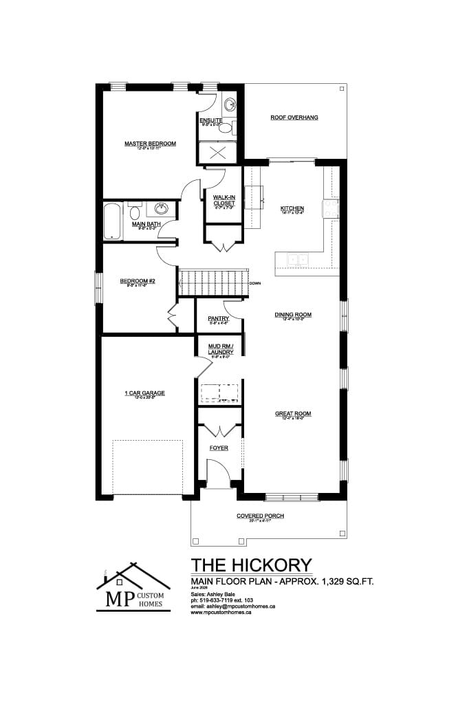 The Hickory — Main Floor plan