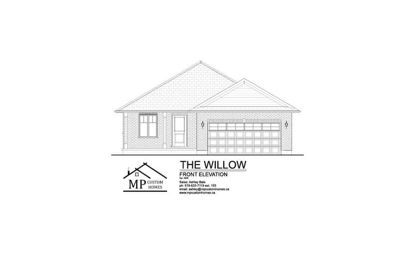 The Willow — Front Elevation plan