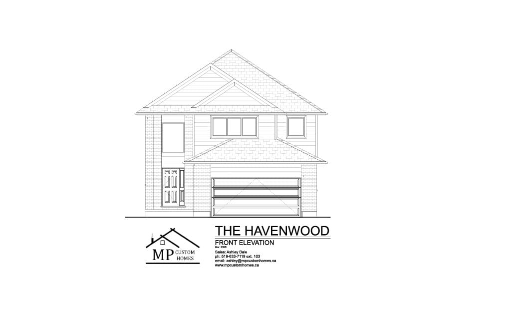 The Havenwood — Front Elevation plan