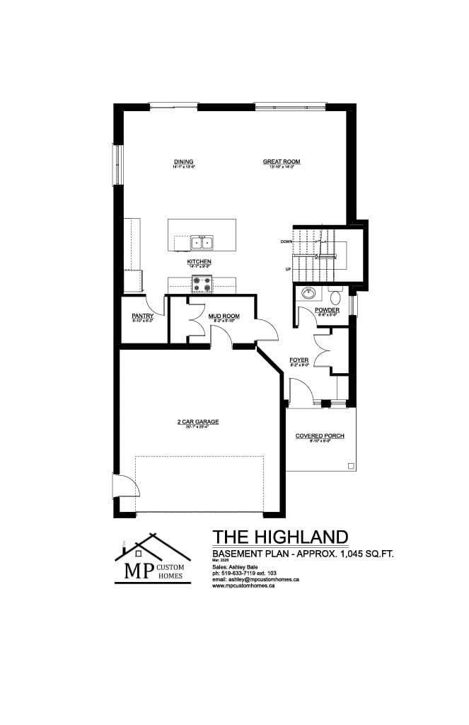 The Highland — Main Floor plan