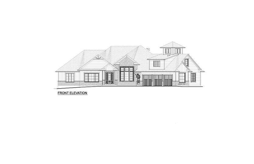 Custom Home 6 — Front Elevation plan